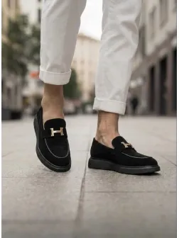 Mocasini barbati H, casual, negri, piele eco, comozi , H02